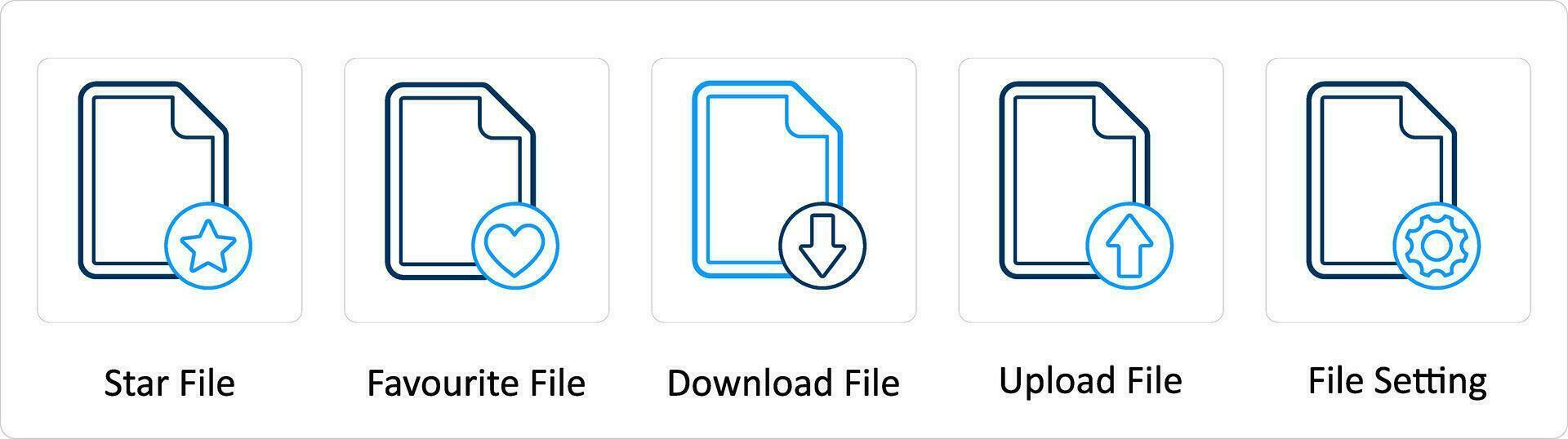 un' impostato di 5 extra icone come stella file, preferito file, Scarica file vettore