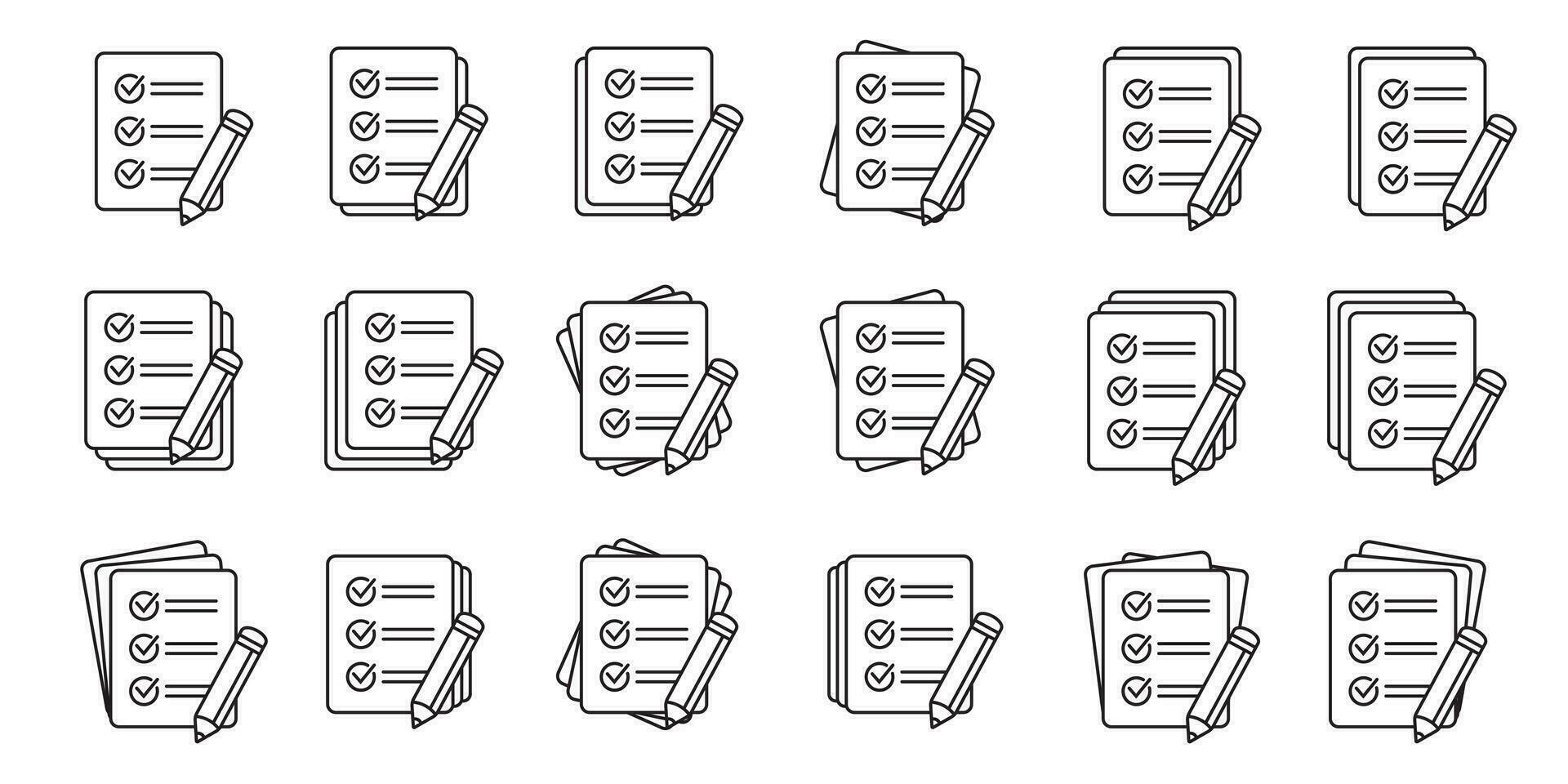 lista di controllo con matita icona. test, questionario icona. per fare elenco vettore icona per ragnatela luogo e App design.
