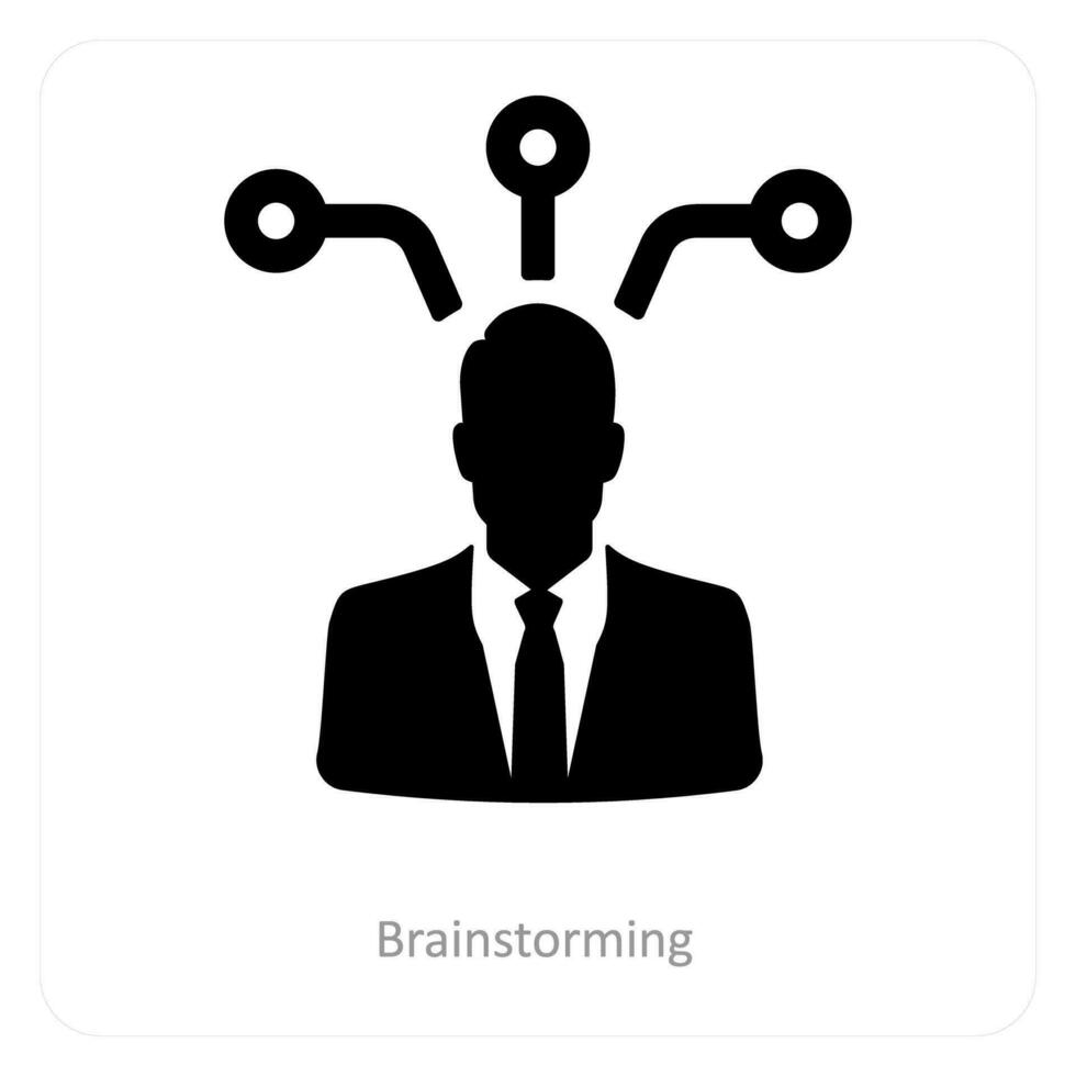 di brainstorming e cervello icona concetto vettore
