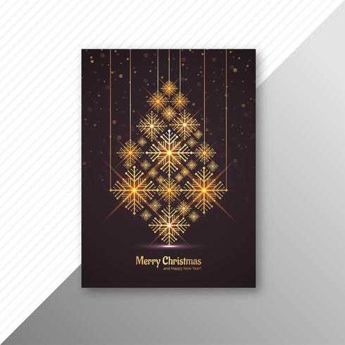 Marry christmas tree brochure template design vettore