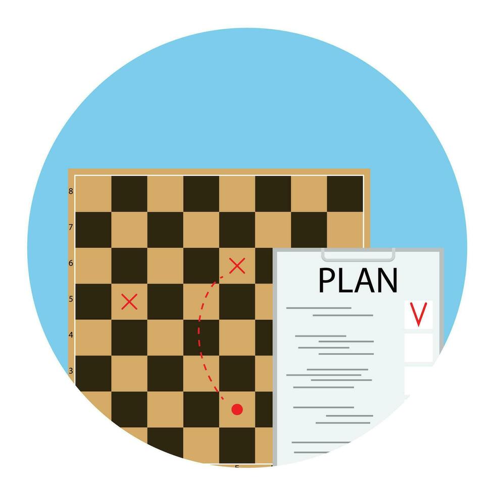 Piano strategia icona. sviluppo strategia pianificazione, vettore illustrazione
