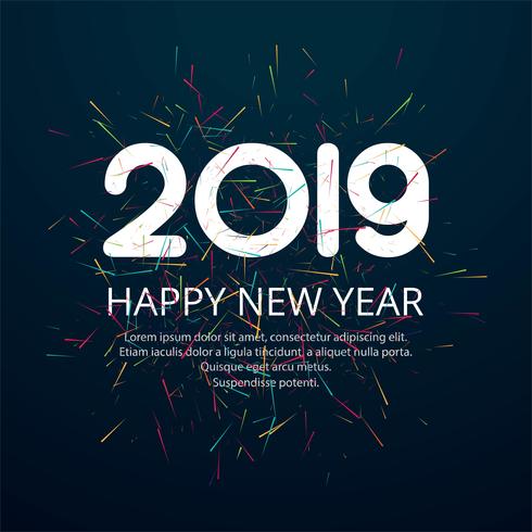 Beautiful Happy New Year 2019 text design vettore