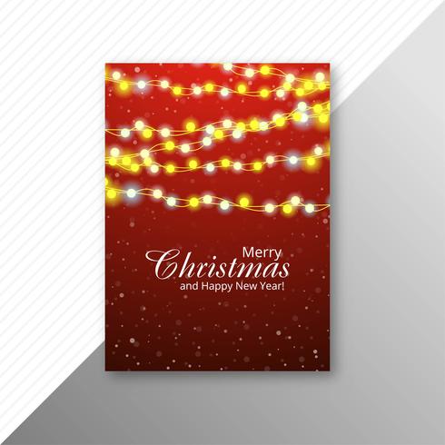 Marry christmas colorful lights flyer template design vettore