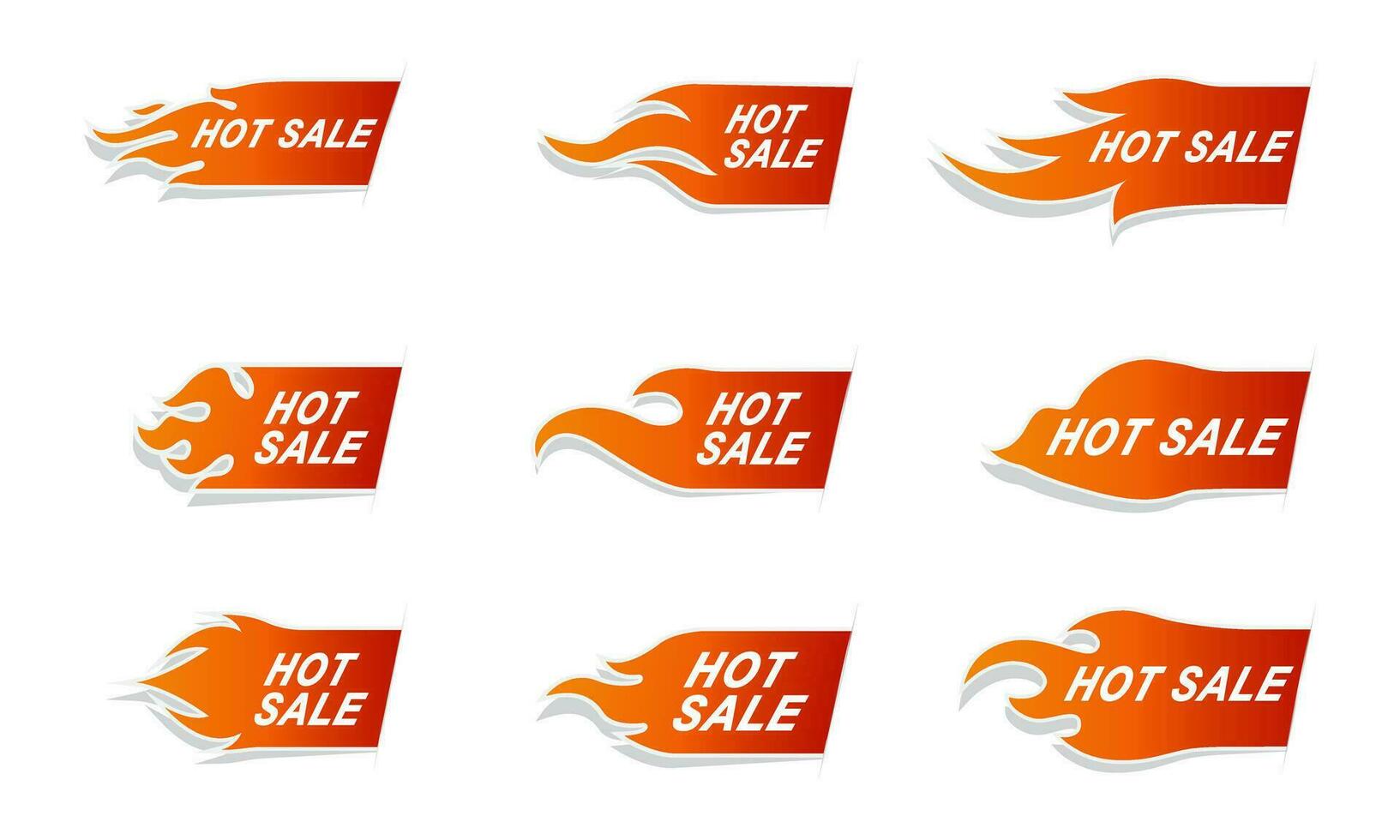 fuoco etichetta impostare, caldo vendita icona vettore illustrazione