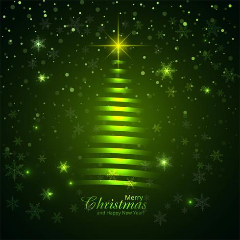 Merry christmas tree with glitters background vettore