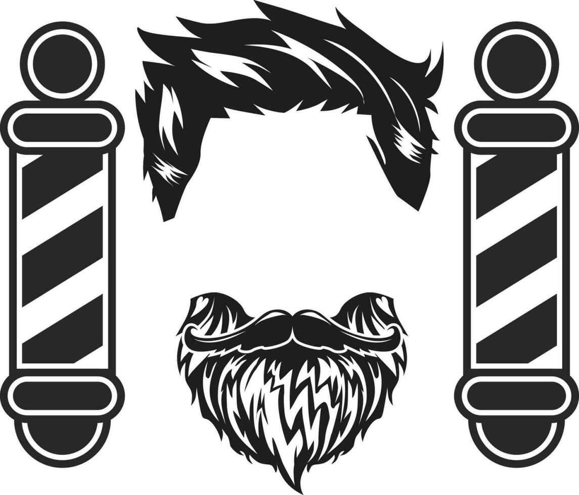 modello di logo vintage da barbiere vettore