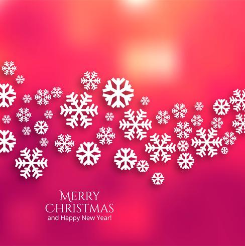 Beautiful merry christmas snowflake card background vettore