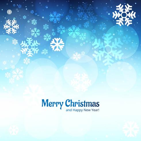 Snowflake decorative merry christmas card background vettore