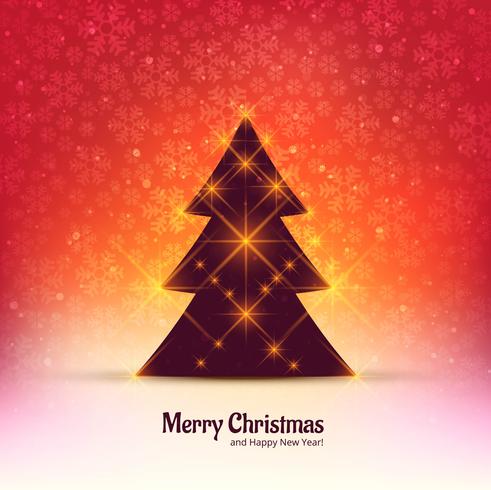 Merry christmas tree celebration background vettore