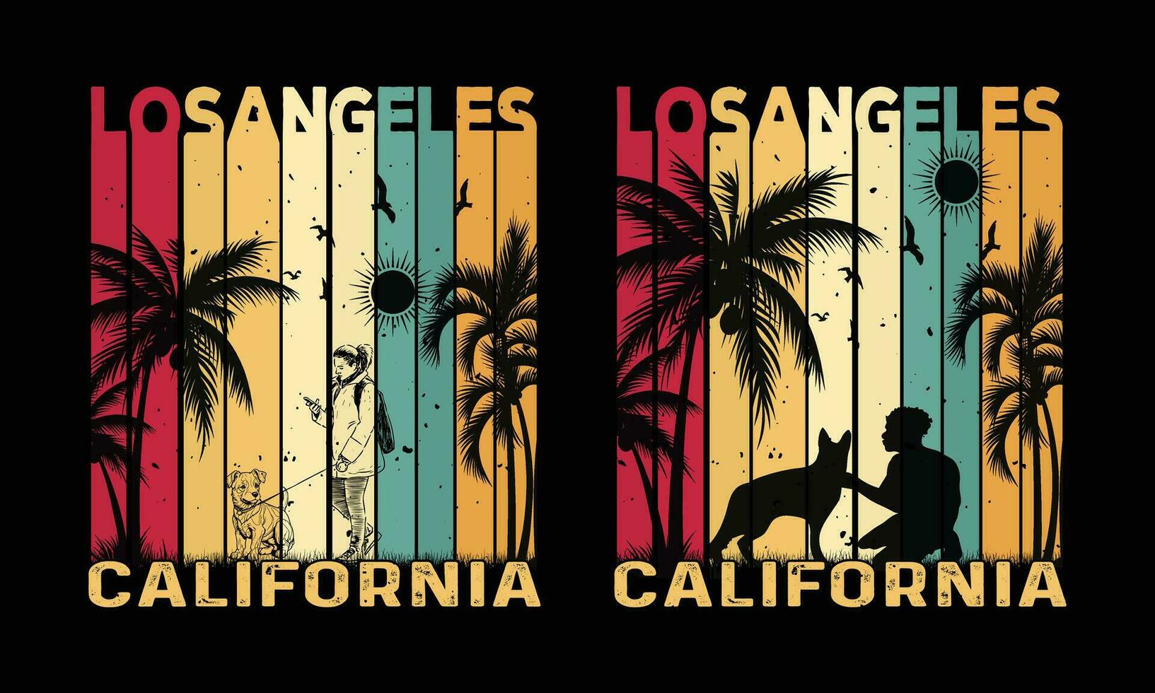 los angeles California Vintage ▾ t camicia , California camicia, California cane vettore, estate spiaggia. vettore