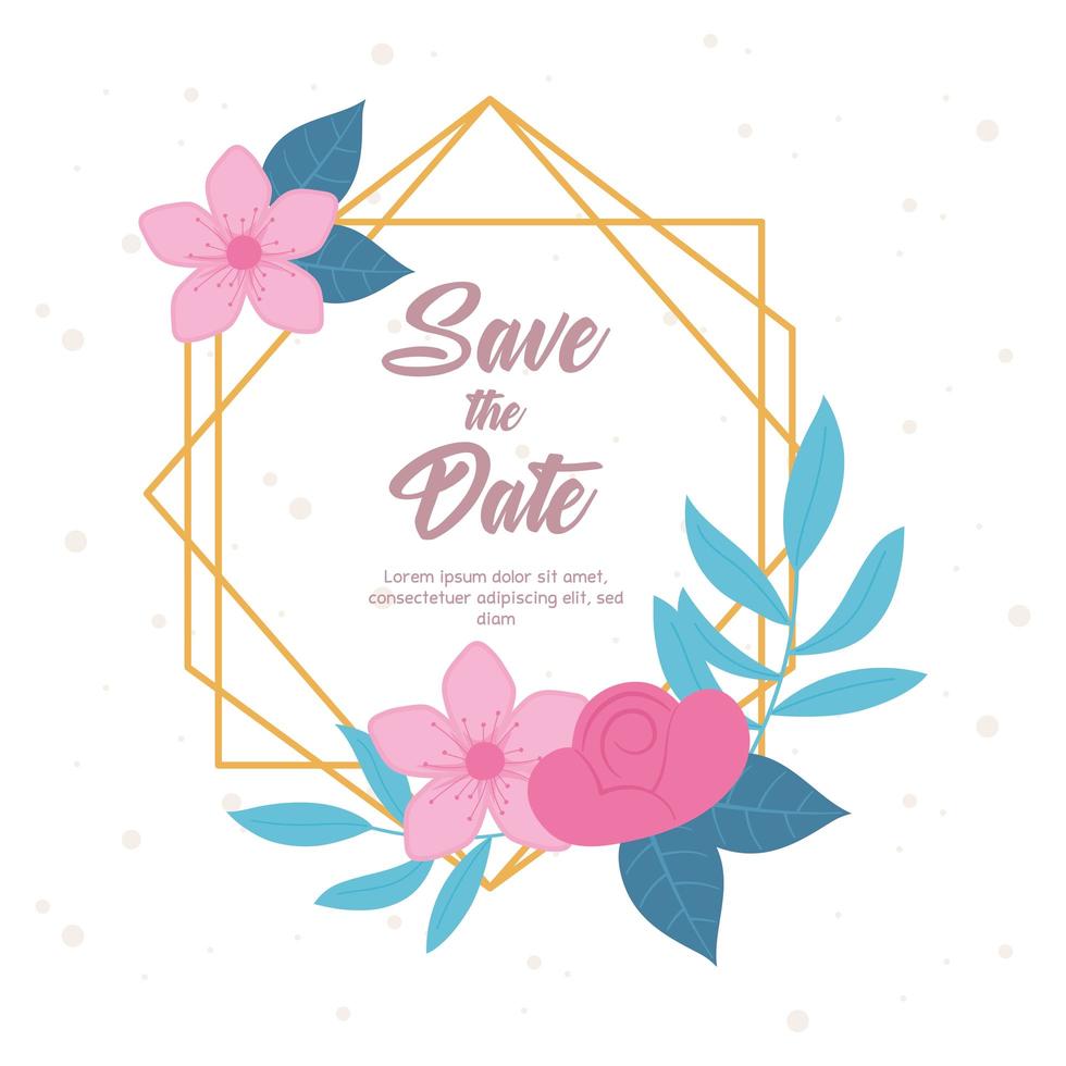 fiori matrimonio, save the date, decorazione fiori biglietto di auguri vettore