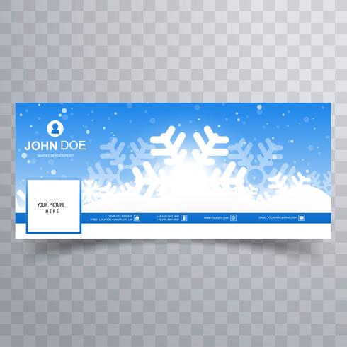 Merry christmas card con modello di banner copertina di facebook vettore