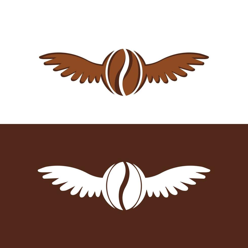 caffè fagiolo Ali logo design. volante caffè logo modello. vettore