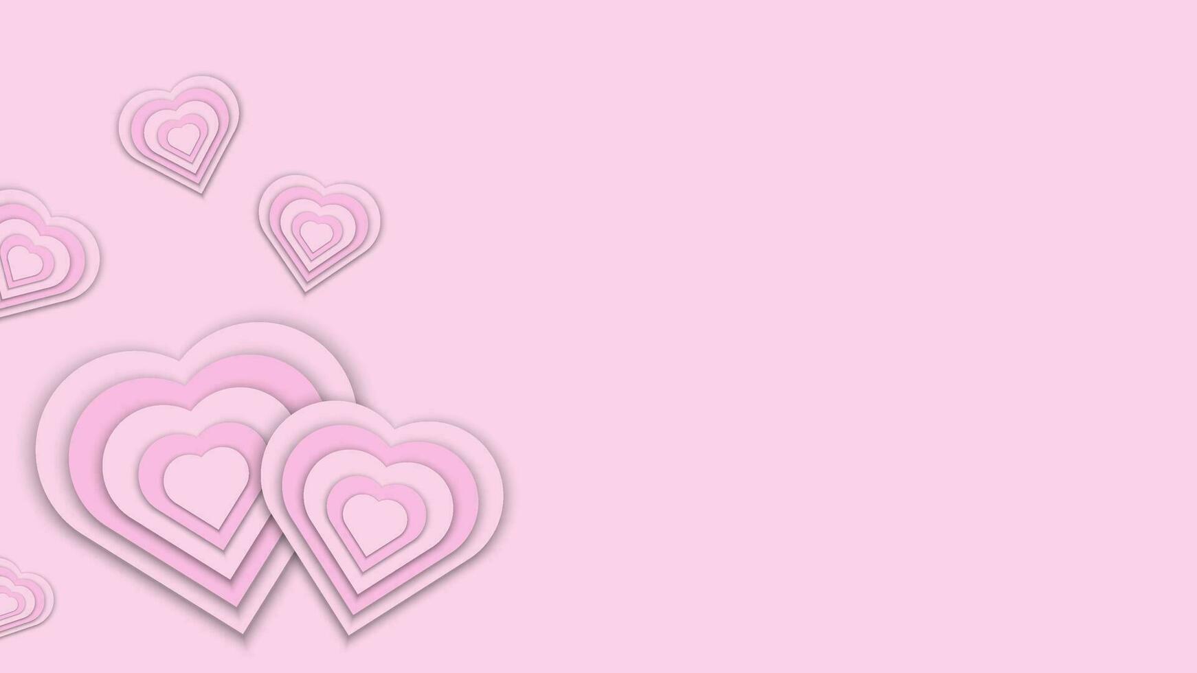 rosa cuore sagomato carta tagliare san valentino giorno sfondo sovrapposizione vettore