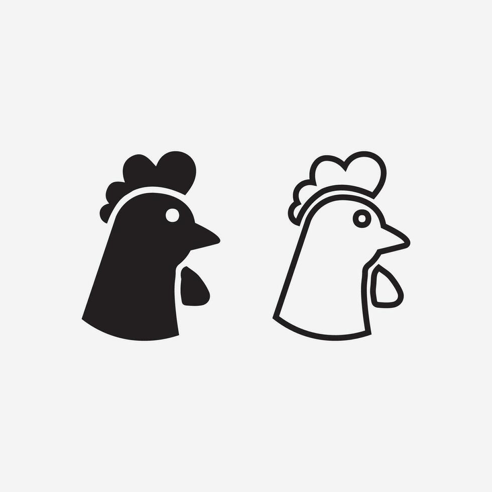 pollo logo Gallo e gallina logo per pollame agricoltura animale logo vettore illustrazione design