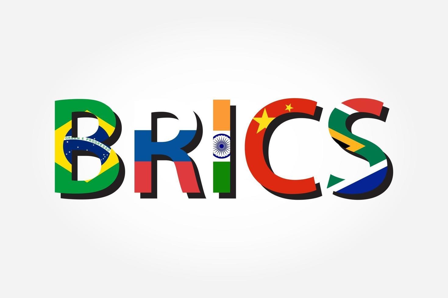 brics associazione di 5 paesi brasile russia india cina sud africa vettore