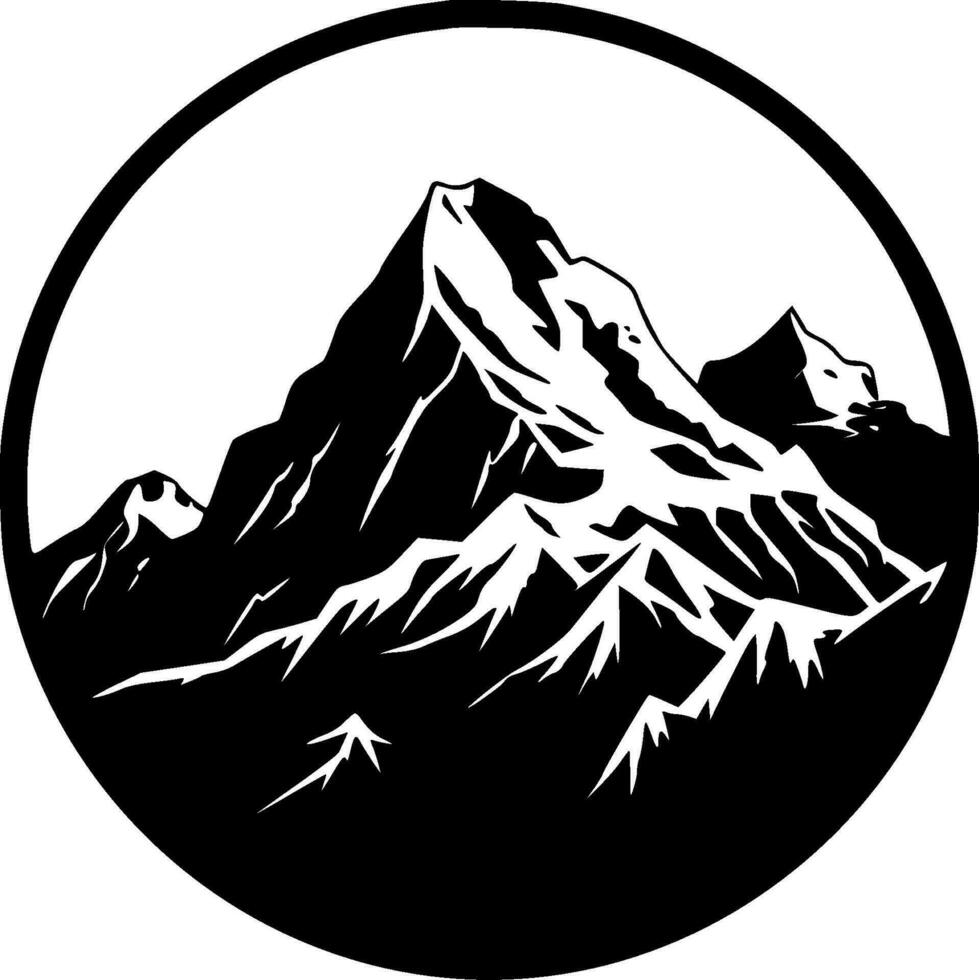 montagna - minimalista e piatto logo - vettore illustrazione