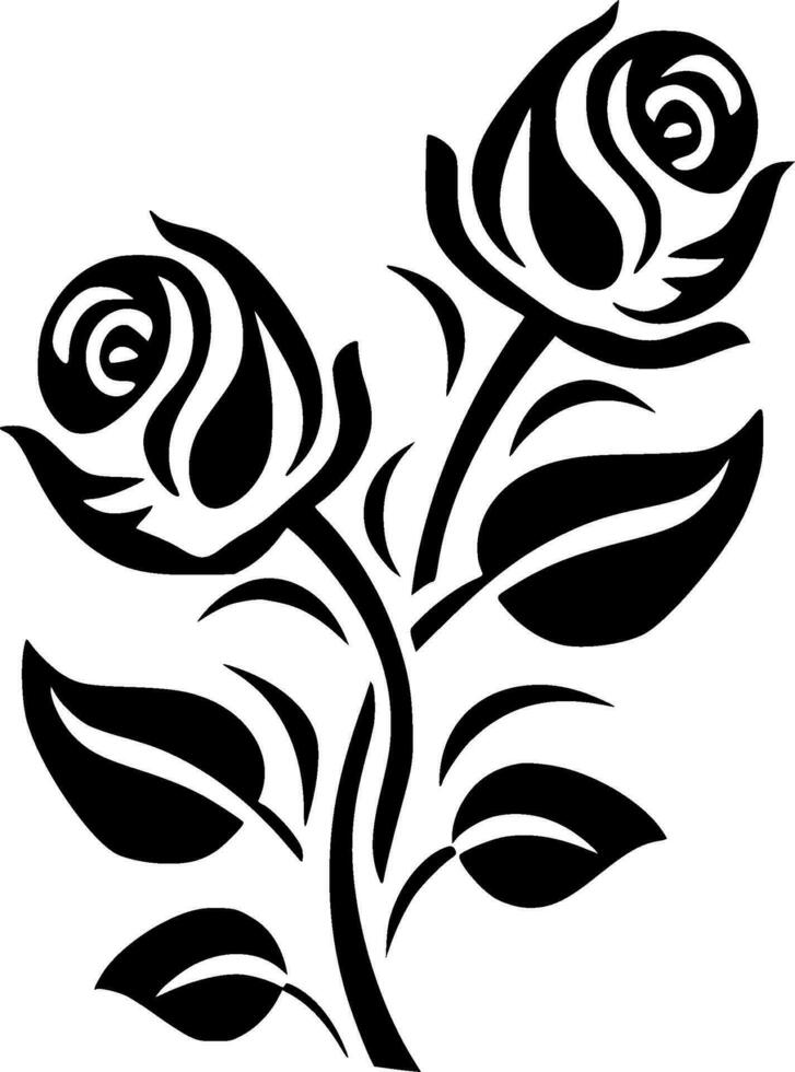 fiori, nero e bianca vettore illustrazione