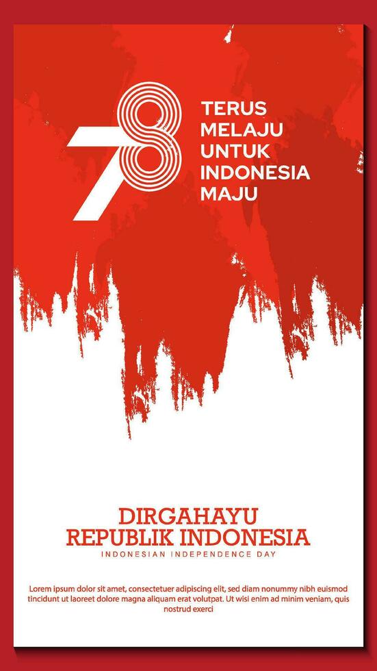 rosso e bianca acquerello sfondo per dell'Indonesia indipendenza 17 agustus 1945 vettore