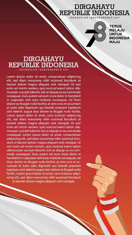 mani Esprimere a gesti amore cartello per dell'Indonesia indipendenza giorno 17 agustus 1945 vettore
