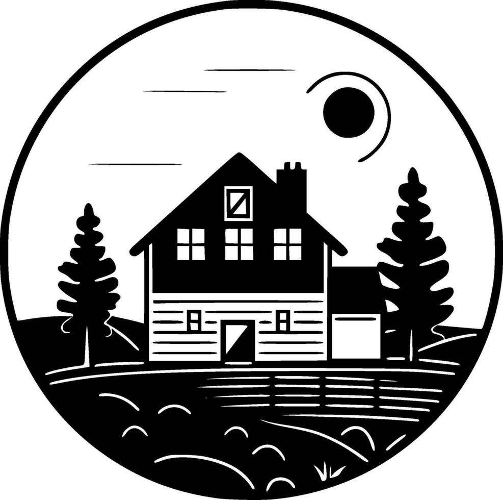 agriturismo - minimalista e piatto logo - vettore illustrazione