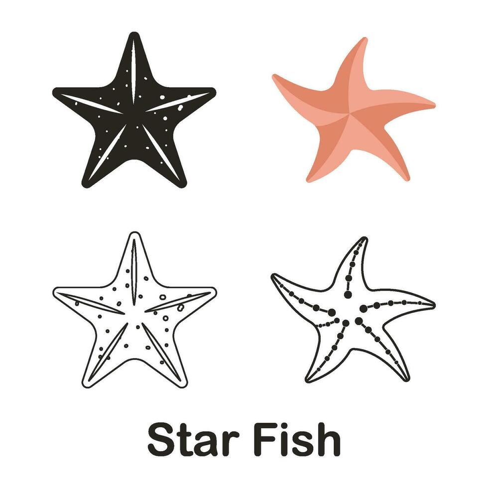 stella pesce icona vettore