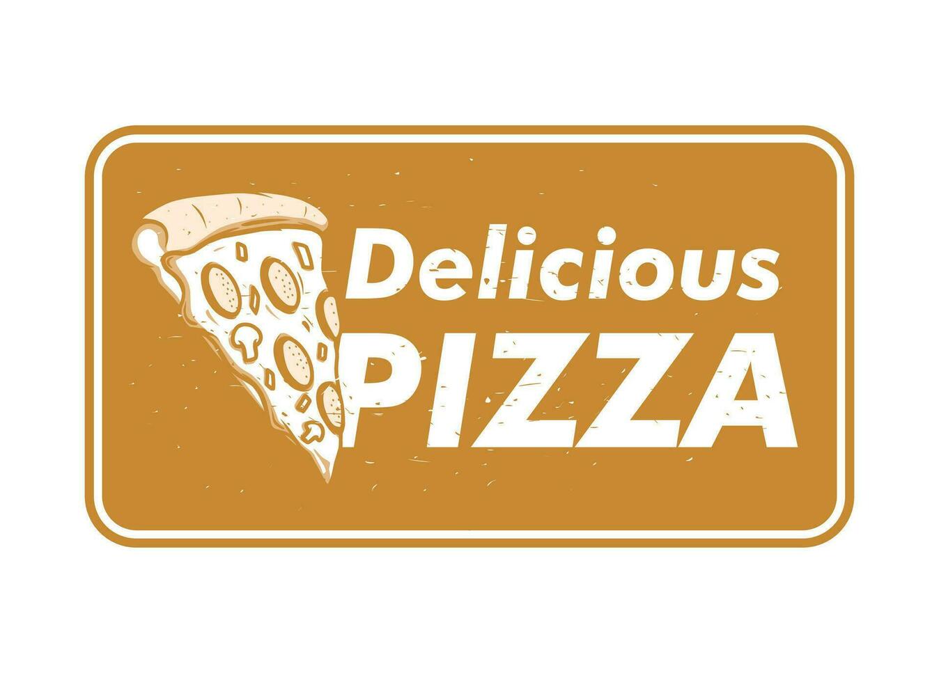 delizioso Pizza Vintage ▾ logo design vettore