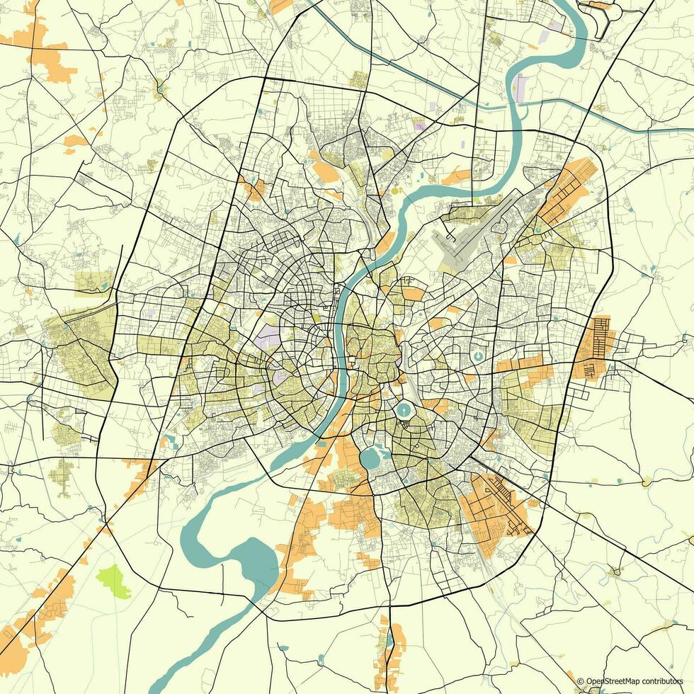 vettore città carta geografica di belo Ahmedabad, Gujarat, India