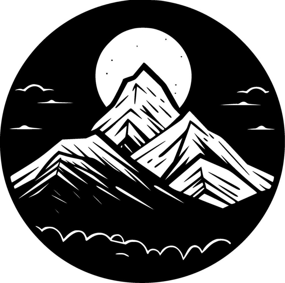 montagne - minimalista e piatto logo - vettore illustrazione