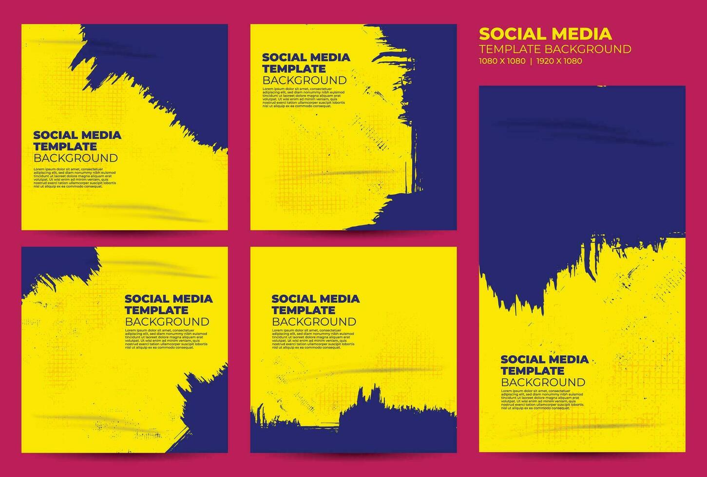 sociale media inviare modello sfondo vettore, blu e giallo grunge sociale media banner vettore