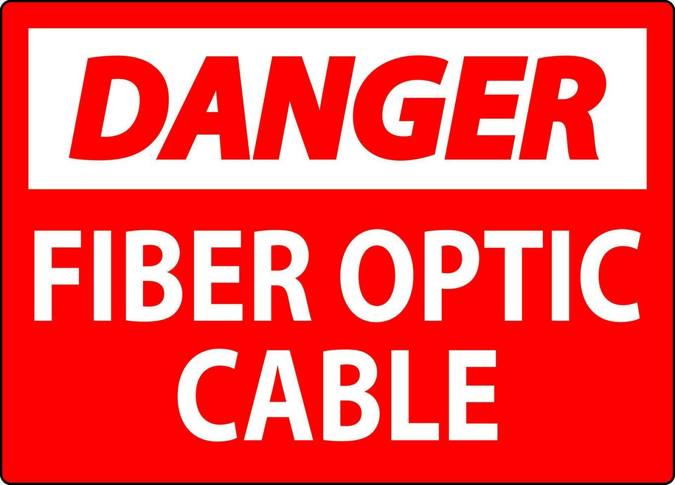 Pericolo cartello, fibra ottico cavo cartello vettore