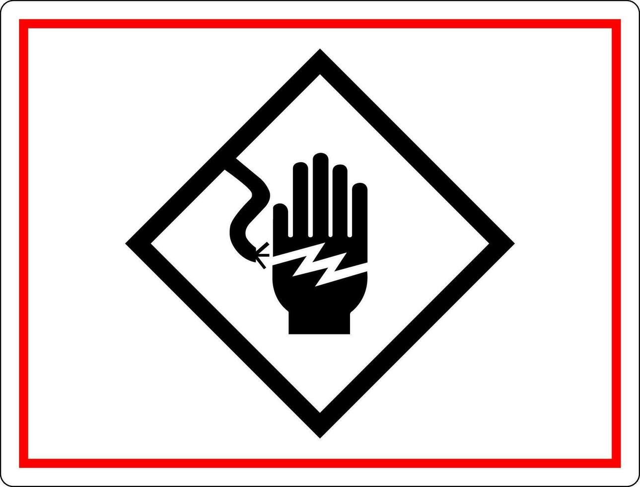 alto voltaggio avvertimento cartello elettrico simbolo mano shock vettore