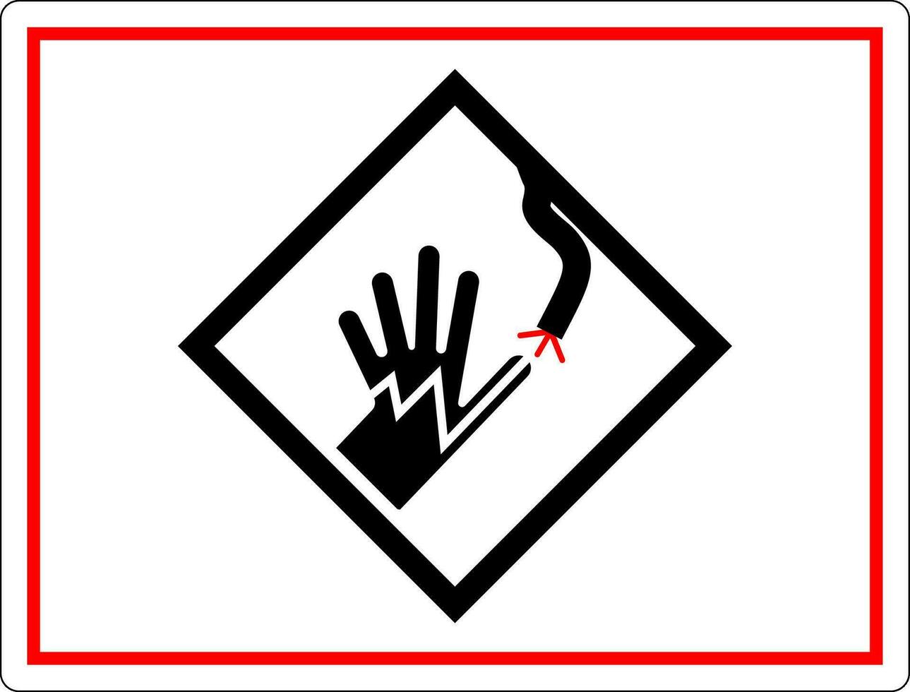 alto voltaggio avvertimento cartello elettrico simbolo mano shock vettore