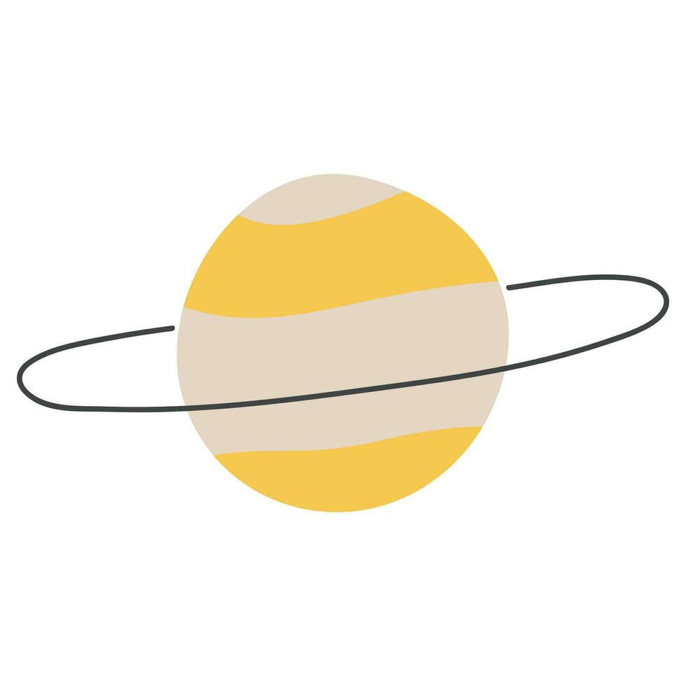 Saturno singolo carino su un' bianca sfondo vettore illustrazione