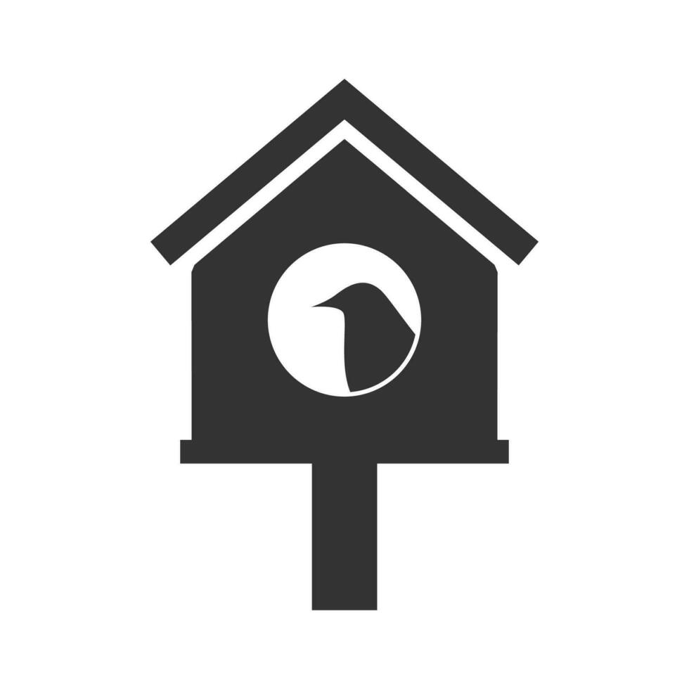 vettore illustrazione di uccello Casa icona nel buio colore e bianca sfondo