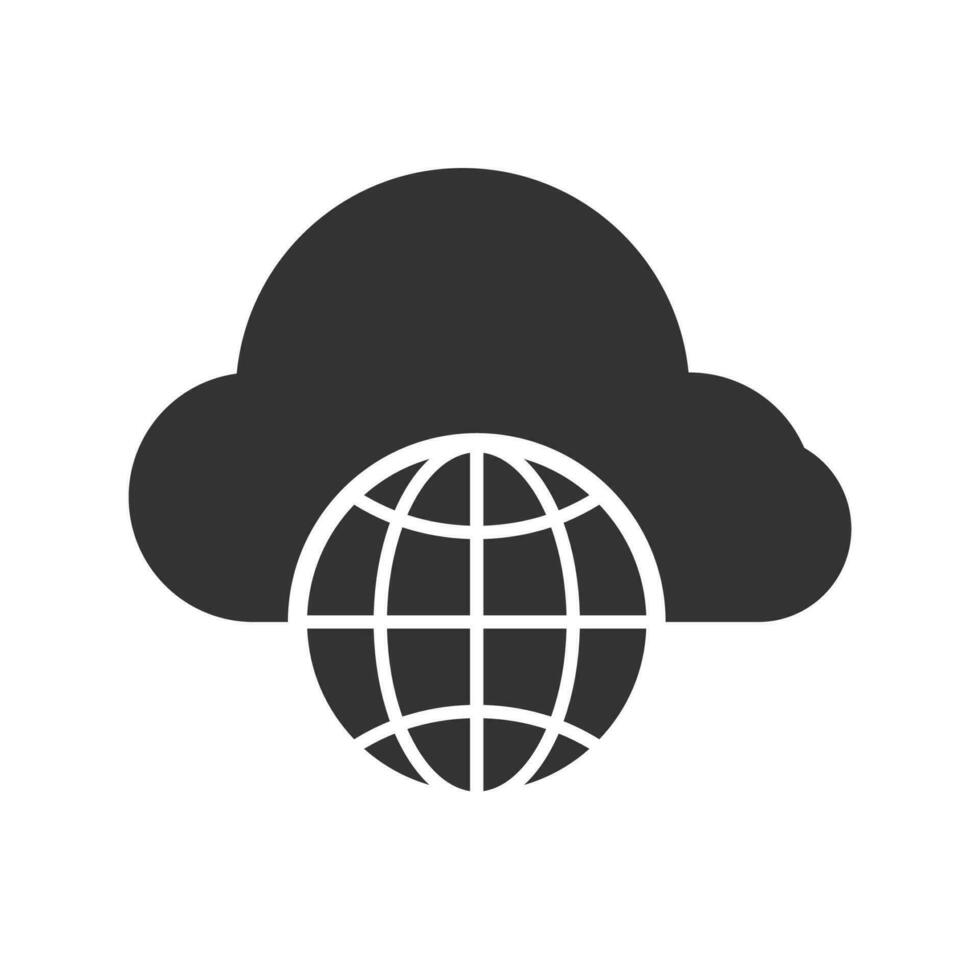 vettore illustrazione di nube Internet icona nel buio colore e bianca sfondo