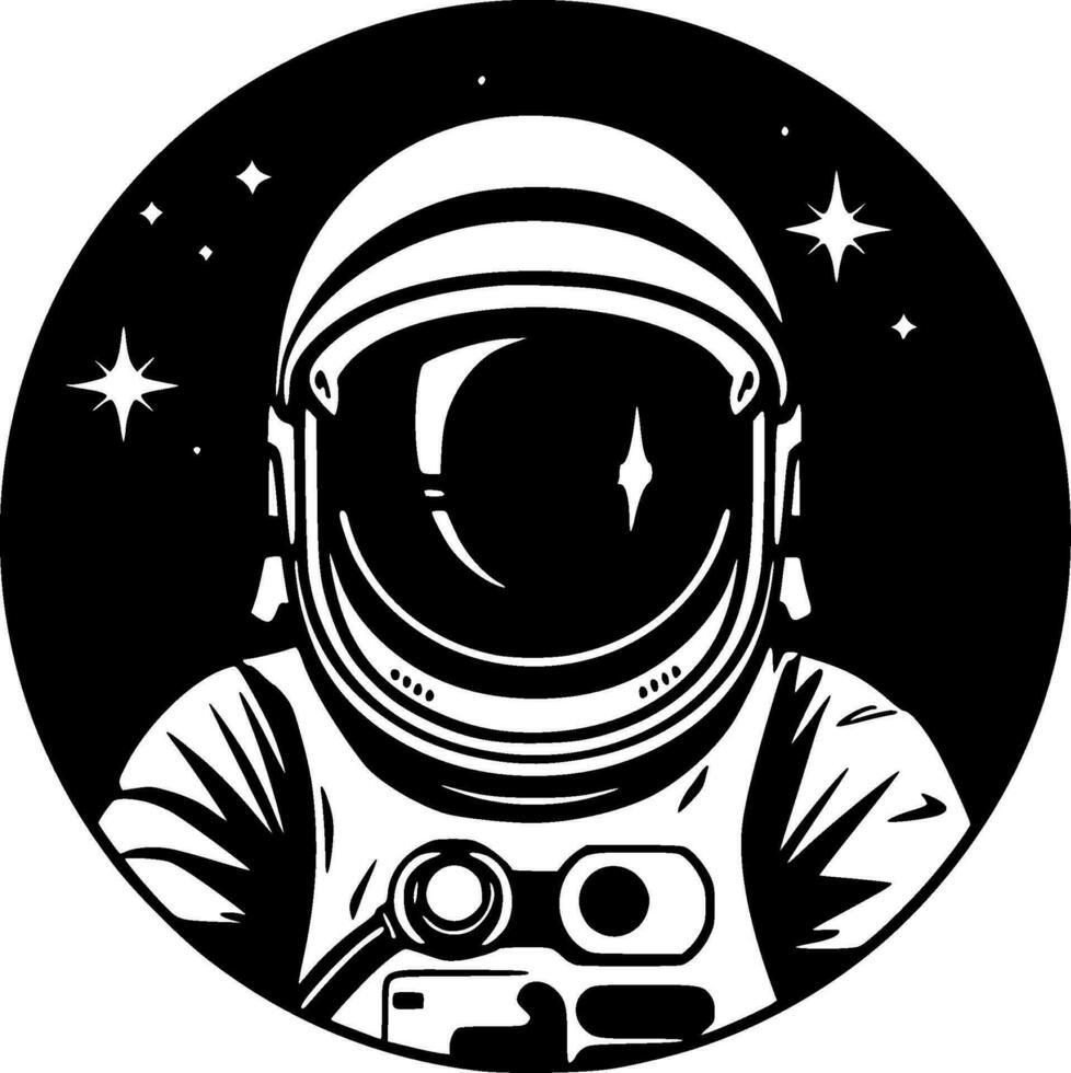 astronauta, minimalista e semplice silhouette - vettore illustrazione