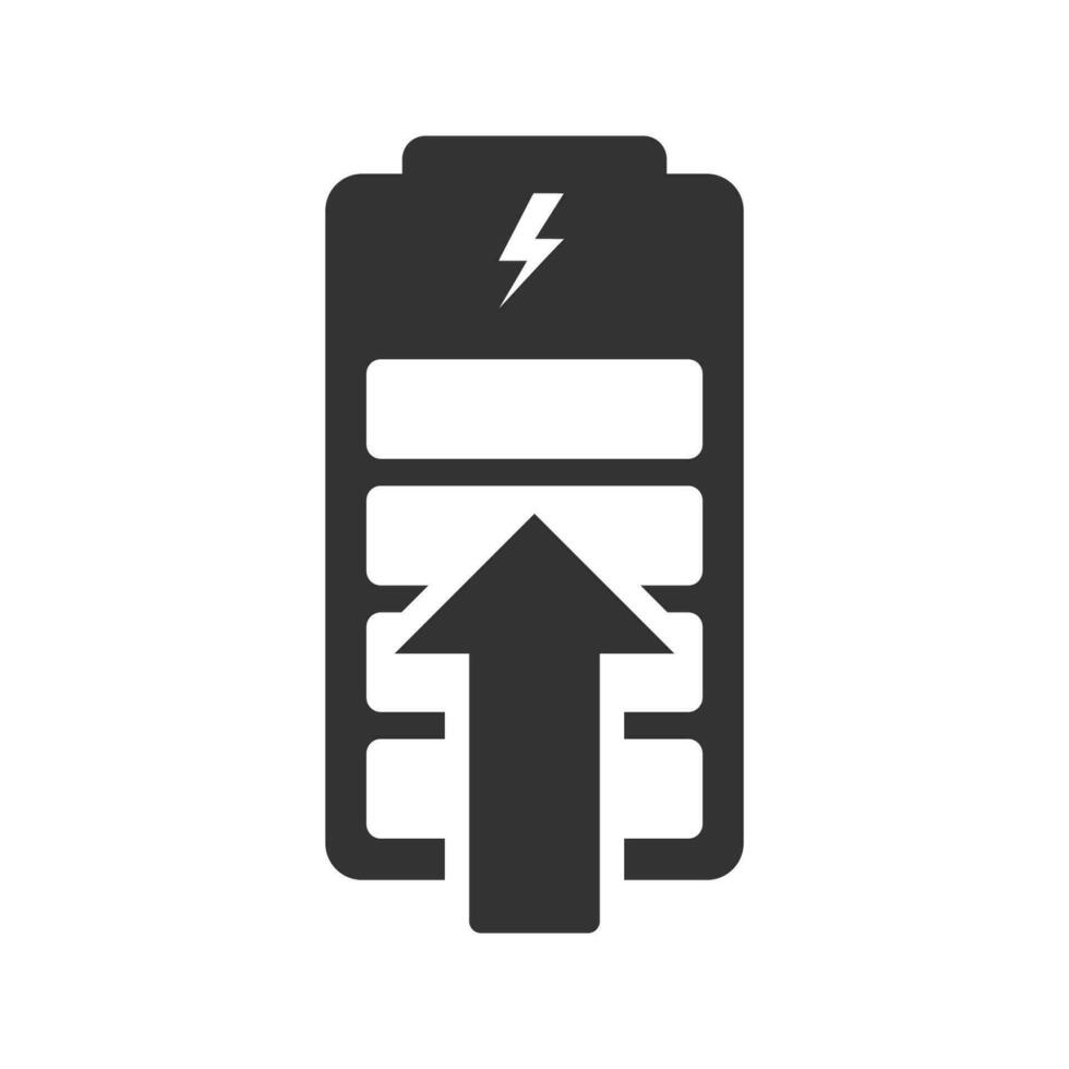 vettore illustrazione di caricare il batteria icona nel buio colore e bianca sfondo