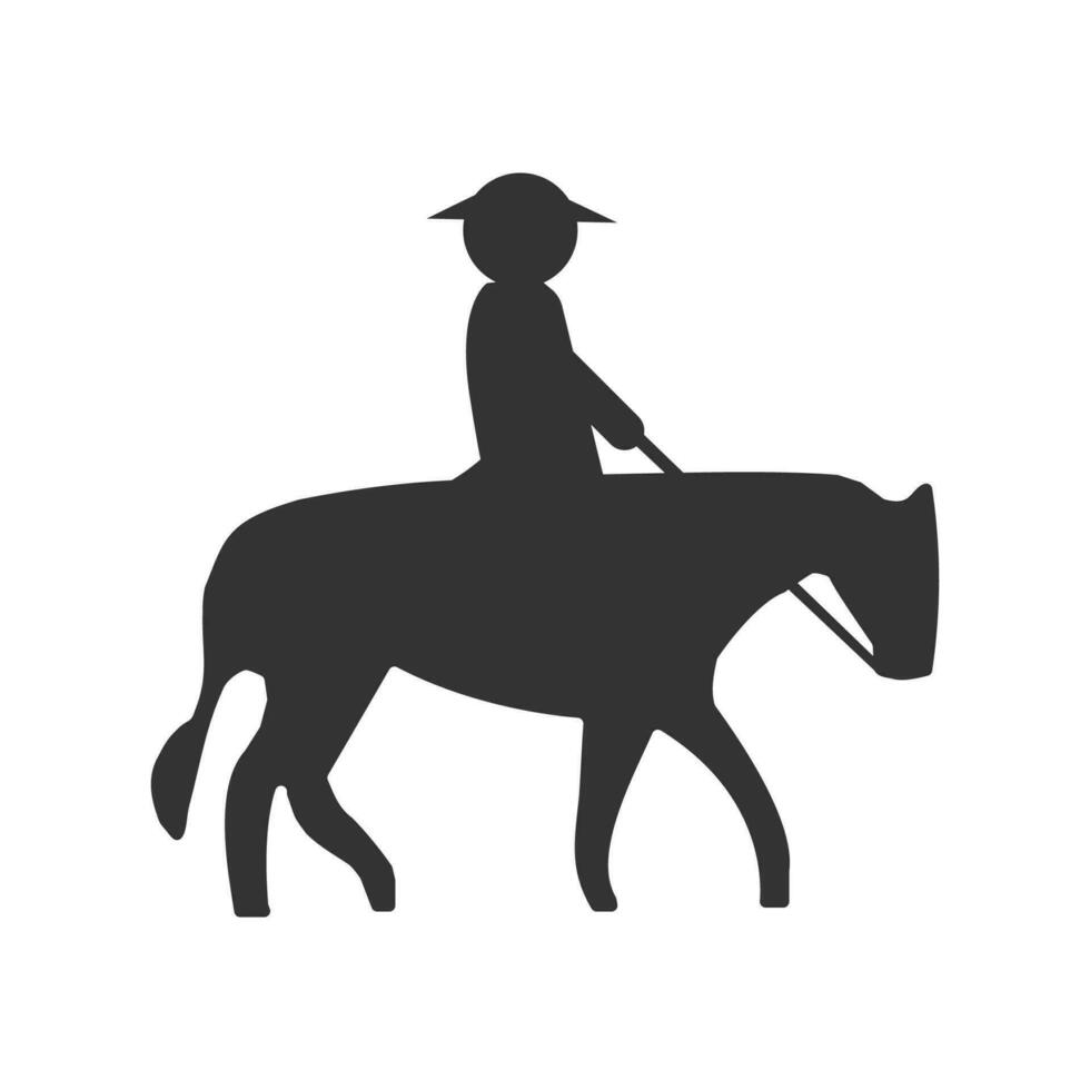 vettore illustrazione di equestre icona nel buio colore e bianca sfondo