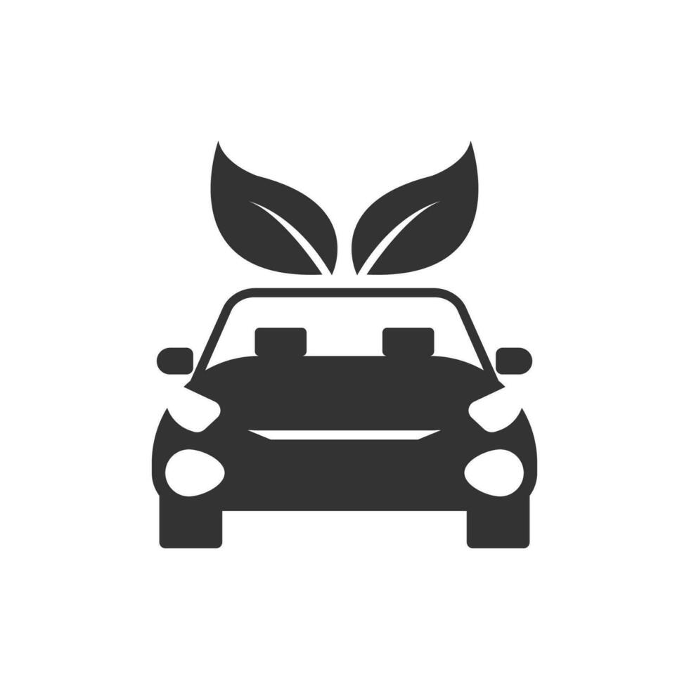 vettore illustrazione di eco-friendly auto icona nel buio colore e bianca sfondo