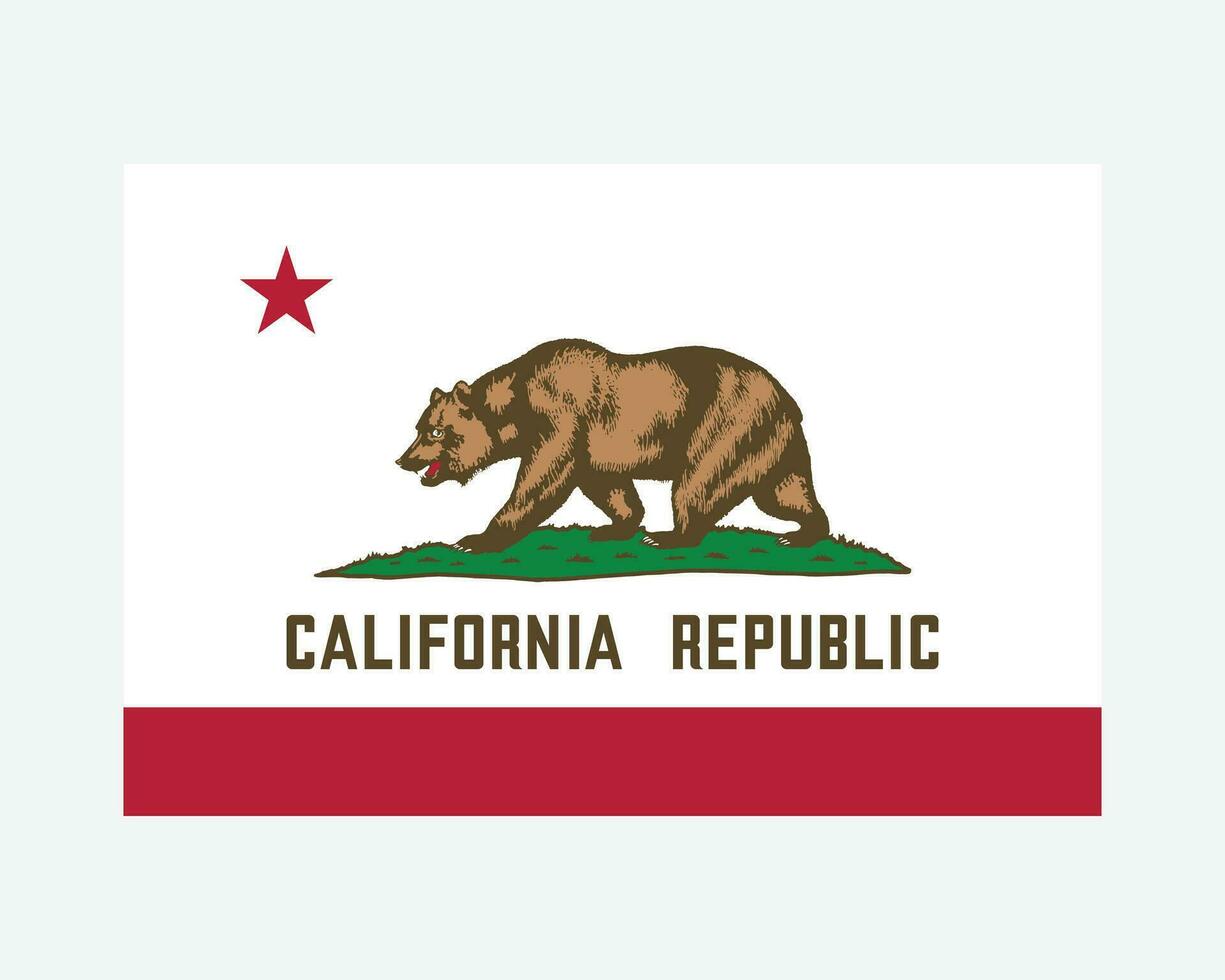 California Stati Uniti d'America stato bandiera. bandiera di circa, Stati Uniti d'America isolato su bianca sfondo. unito stati, America, americano, unito stati di America, noi stato. vettore illustrazione.