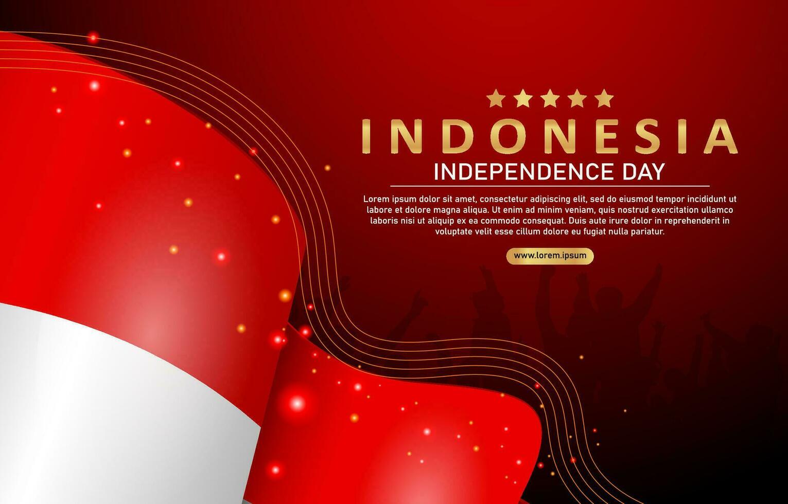 sfondo del giorno dell'indipendenza dell'indonesia vettore