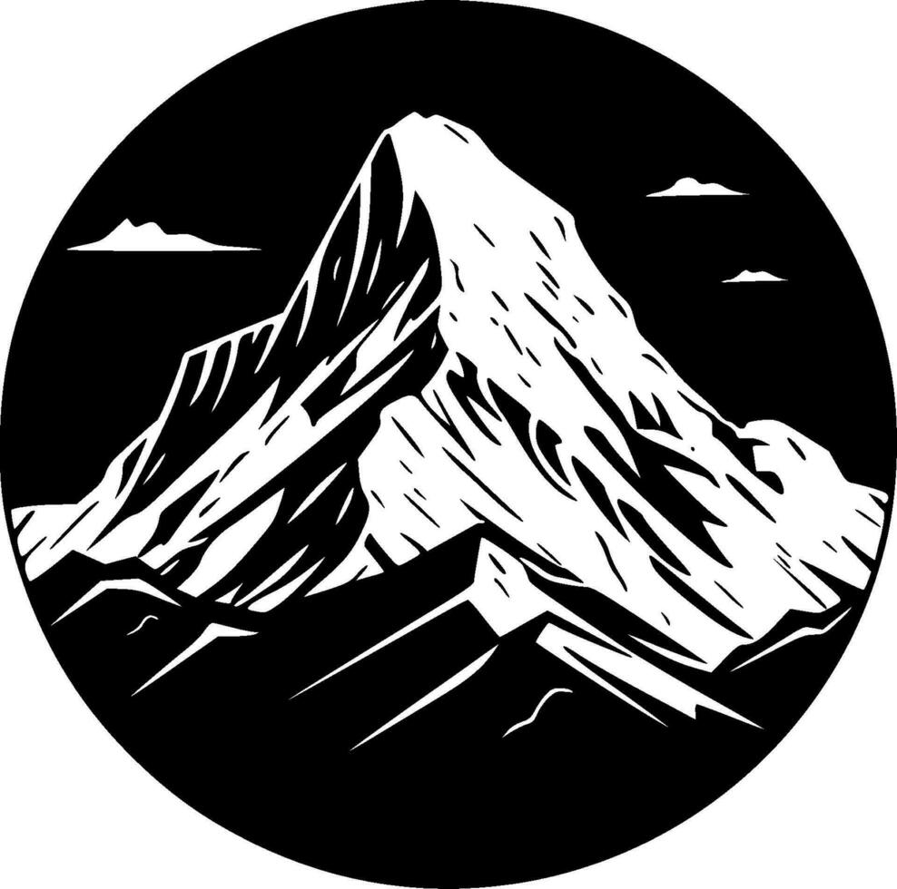 montagna, minimalista e semplice silhouette - vettore illustrazione