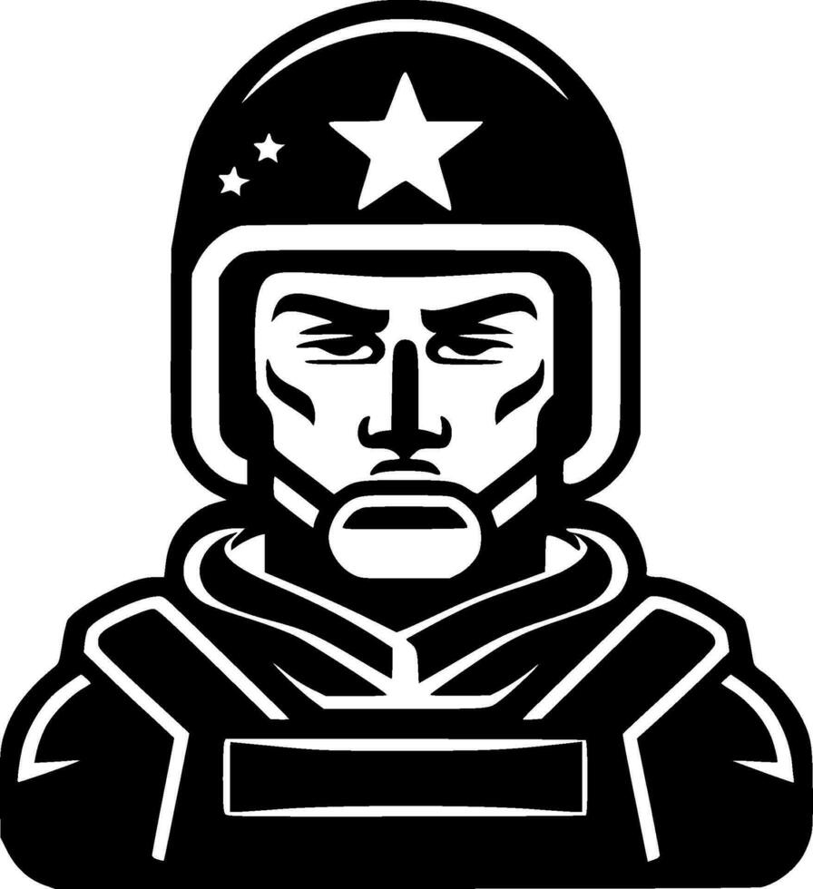esercito, nero e bianca vettore illustrazione