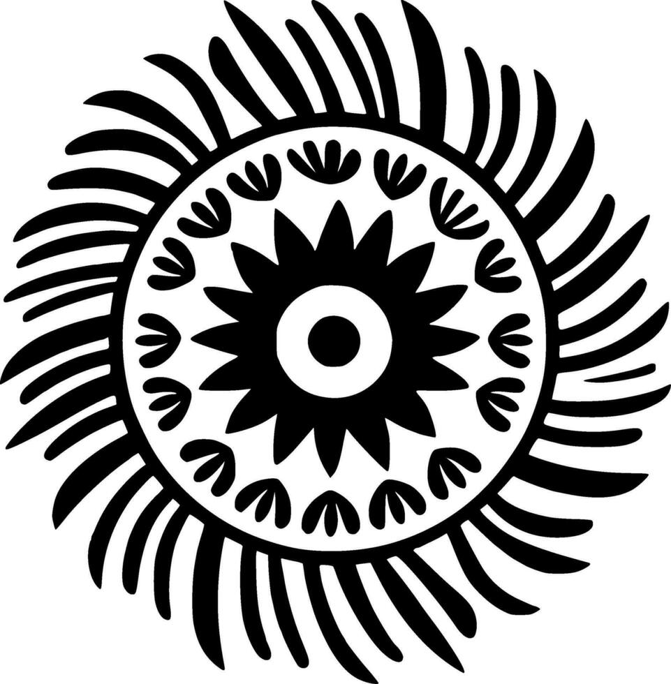 boho - nero e bianca isolato icona - vettore illustrazione