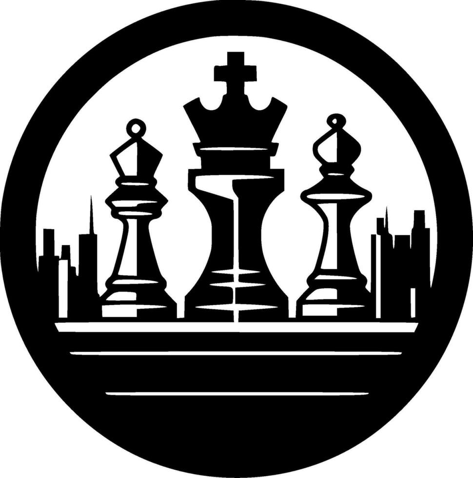 scacchi, minimalista e semplice silhouette - vettore illustrazione