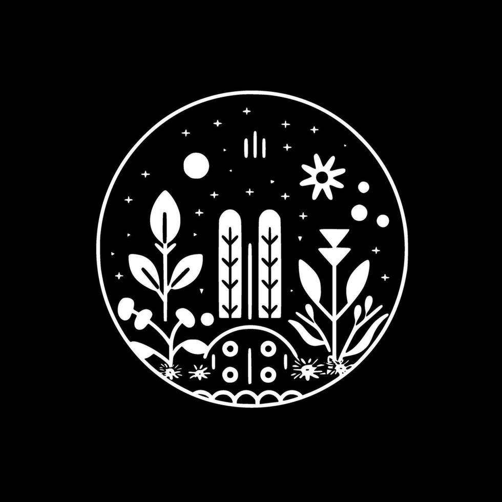 giardino - minimalista e piatto logo - vettore illustrazione