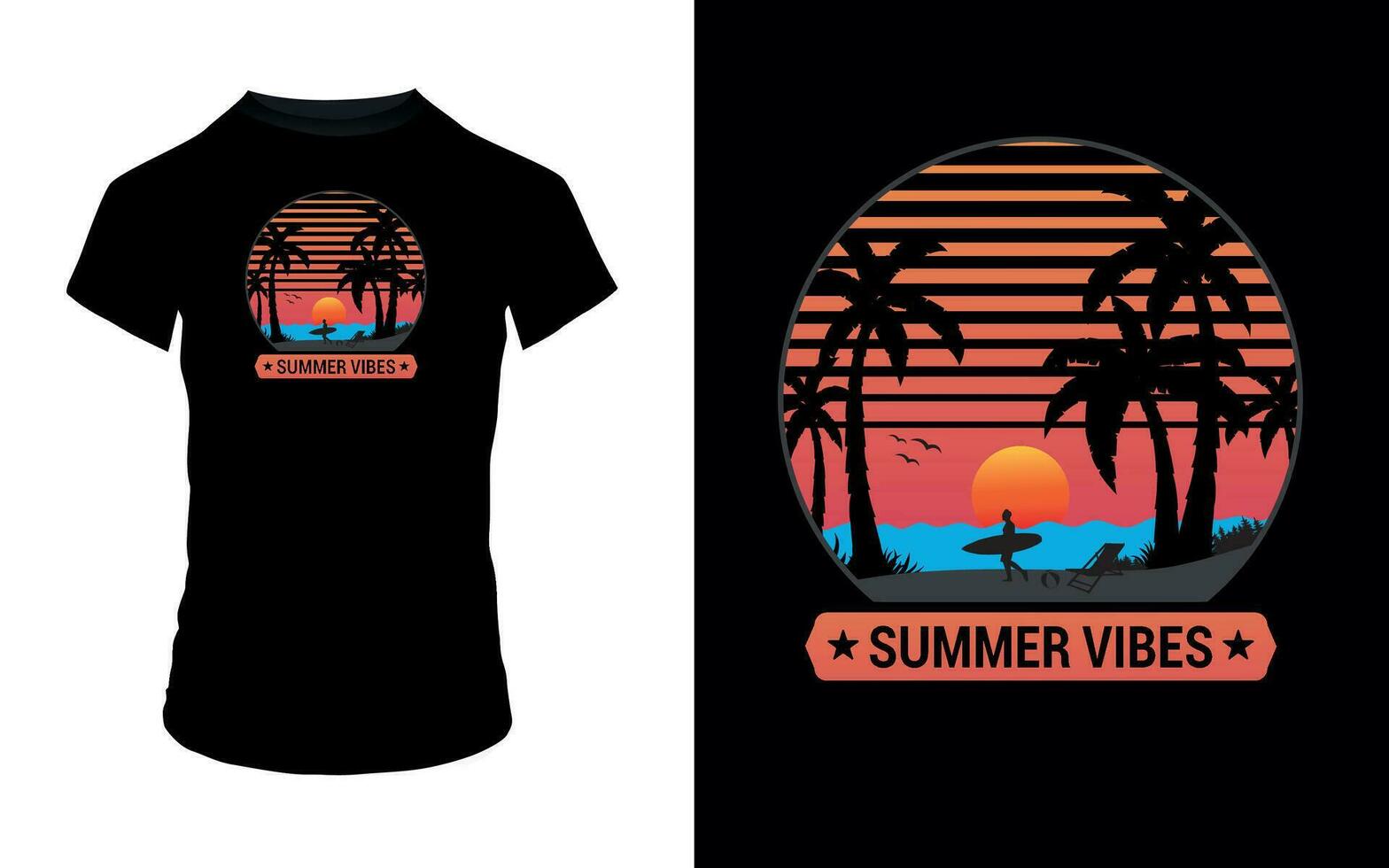 ''estate vibrazioni'' estate t camicia design vettore