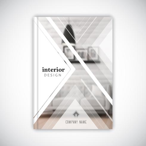 Modello di progettazione per una brochure aziendale di interior design vettore