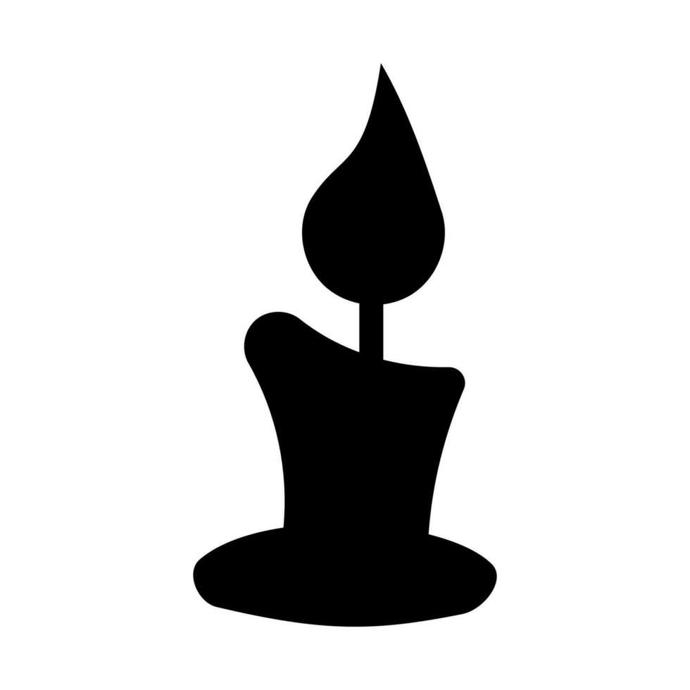 candela calore Halloween lampada nero icona elemento vettore